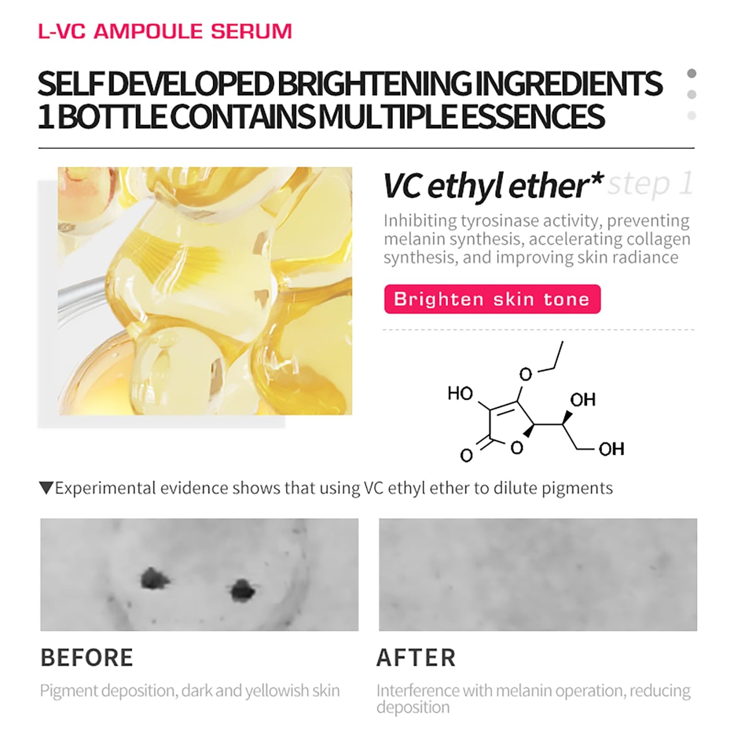 DEleventh Korean Brand Vitamin C Ampoule Serum 2ml × 7EAe / with Niacinamide (Vitamin B3) & Pro-Xilane, Anti-Aging, Brighten, Hydrate, and Smooth Skin, Creates a Radiant, Youthful Complexion