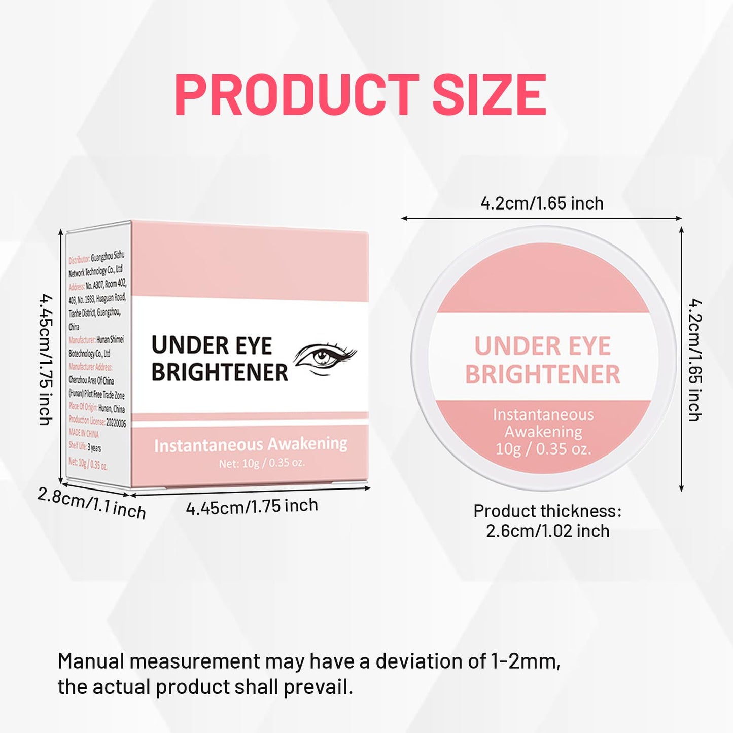 Leogony 2 Pcs Under Eye Brightener, Super Luminous Concealer for Dark Circles Spots (Pink)