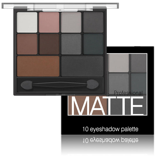 AuraAnge Black Eyeshadow - Matte Smokey Eyeshadow Palette - Intense Pigment Grey & Black Shades, Waterproof & Long-Lasting. Includes Dual-Ended Brush for Effortless Smokey Eye Looks, Suitable for Women