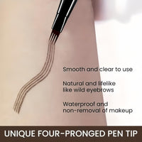 Oumun Eyebrow Pen,2-in-1 Eye Brow Pencils for Women with 4-Fork-Tip & Precise Brush-Tip,Waterproof Eyebrow Pencil Contouring Pen,Dual Ended Eyebrow Pen,Black Eyebrow Tint,Brow Microfilling Pen,Brow Tint Pen