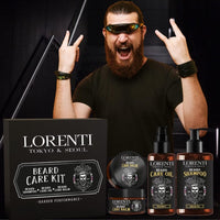 Lorenti Men Beard Care Kit | Shampoo 200ml & Beard Oil 100ml & Balm | Set Of 3