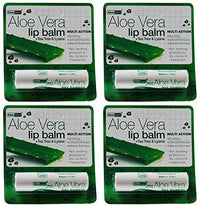 (4 PACK) - Aloe Dent - Aloe Vera Lip Balm | 4g | 4 PACK BUNDLE