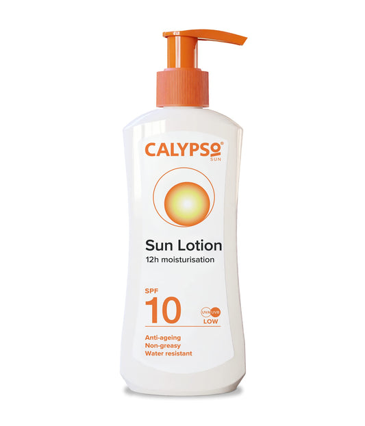 Calypso Sun Lotion SPF10, 12 hours Moisturisation, Anti Ageing, Water Resistant, 200ml