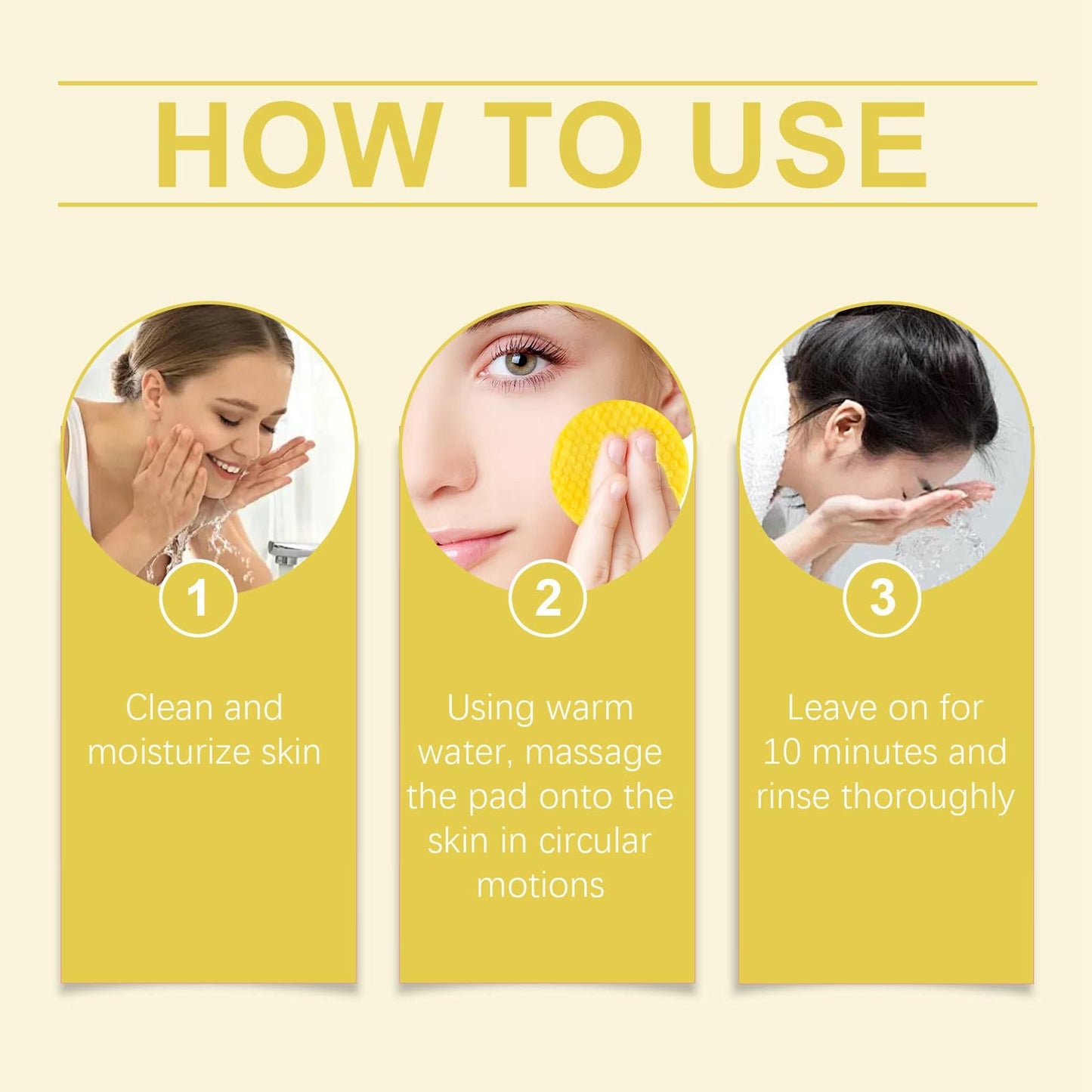Jinjiar Turmeric Kojic Acid Cleansing Pads,Face Cleansing Pads,10pcs Turmeric Exfoliating Foaming Pads,Exfoliating Face Pads,Resurfacing Pads for Face & Body,Facial Sponges for Cleansing,Acne Face Wipes