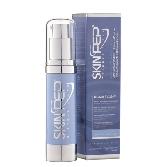 SkinPep WrinkleClear Serum + Anti-Ageing + Peptides + Retinol + Antioxidants + Hyaluronic acid - Wrinkle cream - Wrinkle serum (30ml)
