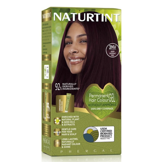 NATURTINT Naturtint Permanent Hair Colour, 3NV Deep Radiant Red, Plant Enriched, Ammonia Free, Long Lasting Grey Coverage and Radiant Colour, Nourishment and Protection