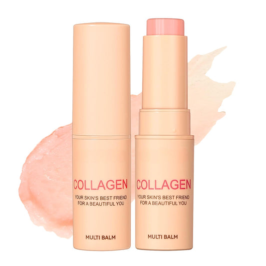 Collagen Multi Balm Stick, Collagen Stick, Anti Wrinkles Face Moisturiser Balm Stick, Hydrating Eye Balm Stick Lip Balm, Collagen Boosting Moisture Balm Stick for Face Eye Lip Neck, 7g
