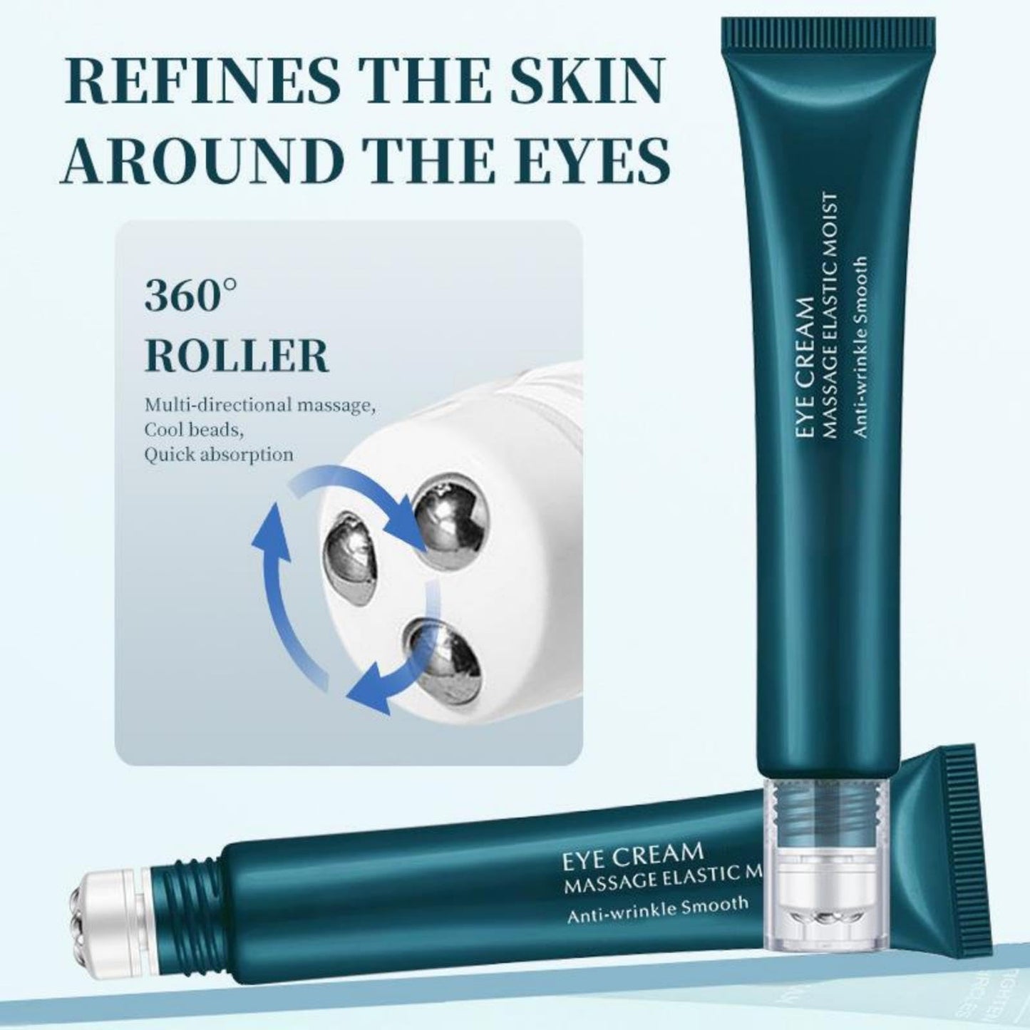 Under Eye Cream with Roller Applicator for Dark Circles and Puffiness β Hydrating and Refreshing Eye Cream for Delicate Skin Care