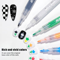 Quick Dry Fine Tips Nail Art Pen, Nail Varnish Pens For DIY Manicure, Nails Drawing Pen For DIY,White Nails Pencil, French Tip Stamp Pens, Manicure Tools(White)