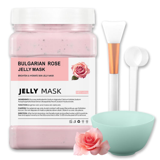 ChicNana Jelly Face Mask Peel Off Powder 650g Jelly Face Mask Set Moisturizing and Hydrating Repair and Smooth Skin Care for Home Salon Spa Kit (BULGARIAN ROSE)