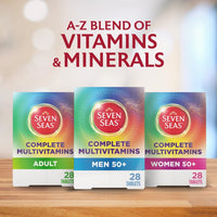 Seven Seas Complete Multivitamins For Men 50+, Energy Release Complex, 28 Tablets Tailored For Daily Health Maintenance, Vitamins & Minerals, 7 Key Benefits, Blend With Vitamin B6 & B12, D & Zinc