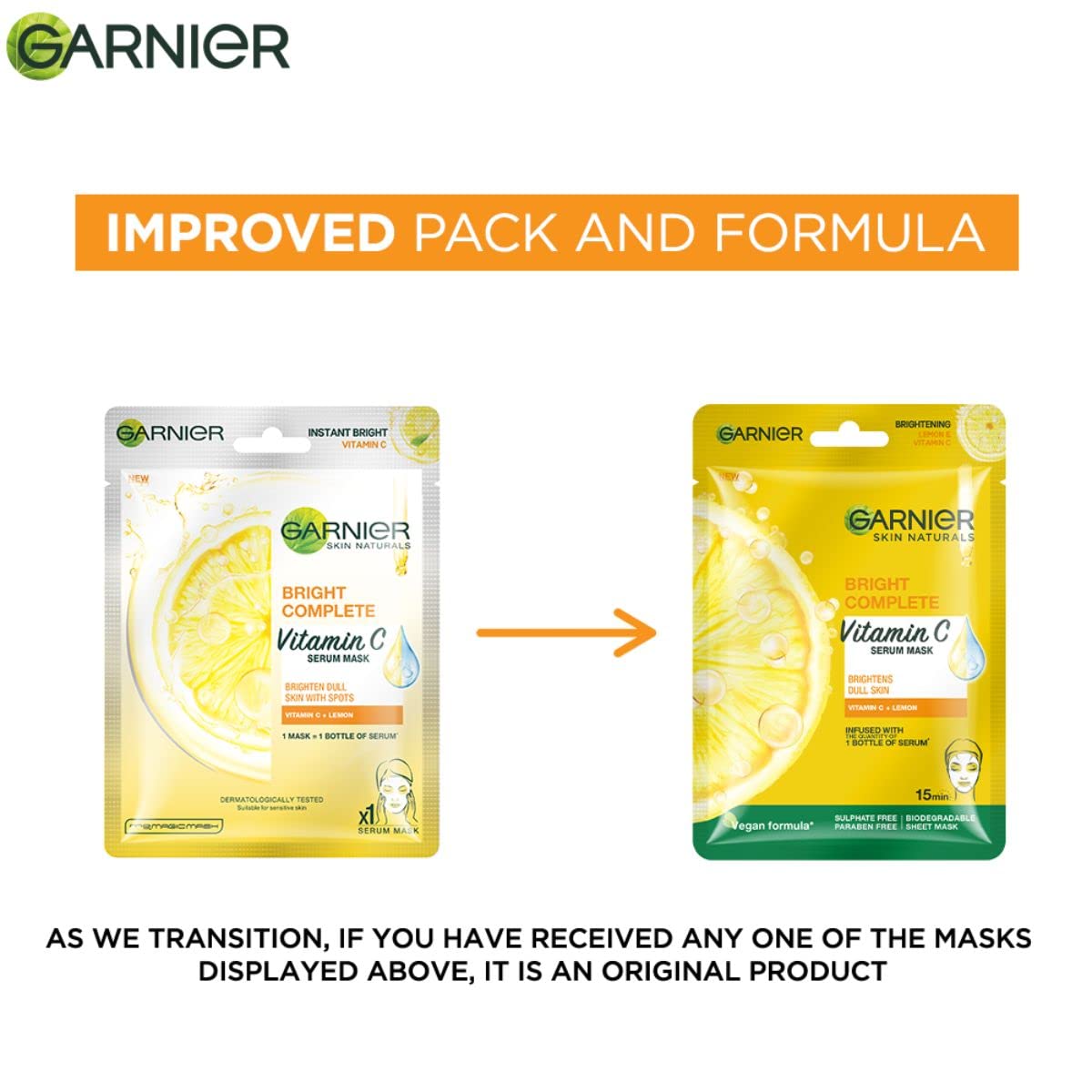 Garnier Skin Naturals, Light Complete Serum Mask, 32g