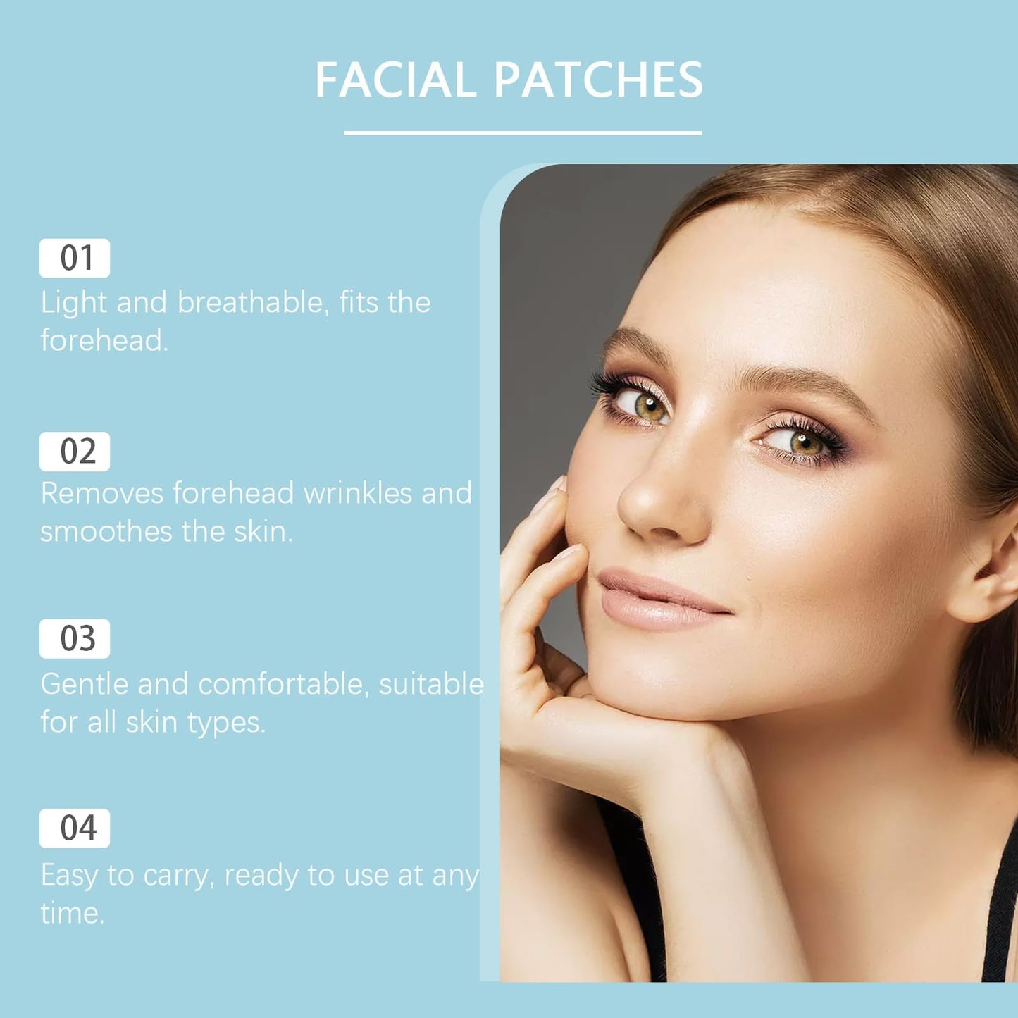 Xunzhi 60 PCS Forehead Wrinkle Patches,Forehead Anti Wrinkles Patches,F/orehead P/atches for Wrinkles,Hydrating Facial P/atches,Frown Line Remover Mask,Face Tape,Frown Line Pa/tches with Hyaluronic Acid