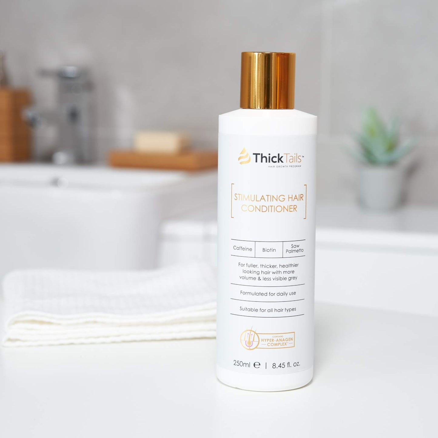 ThickTails Hair Growth Conditioner For Women - For Thinning Hair & Breakage Due to Menopause, Stress, Postpartum Recovery. Anti Hair Loss Thickening Regrowth Treatment DHT Blocker. Biotin, Caffeine