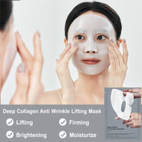 Grospe 4 Pcs Deep Collagen Anti Wrinkle Lifting Mask Deep Collagen Overnight Mask Bio-Collagen Face Mask Overnight Firming Moisturising Hydrating Collagen Mask