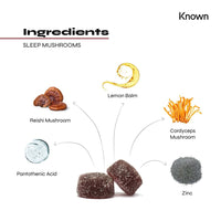 Sleep Support Mushrooms Gummies by Known Nutrition | Cordyceps & Reishi | Delicious Natural Pomegranate Flavour | 60 Two-a-Day Vegan Gummies (One Month’s Supply)
