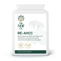 The NDF Company RE-AHCC - 5 in 1 Supplement with Reishi Extract , AHCC, Zinc, Vitamin D and K, 60 Count (Pack of 1)