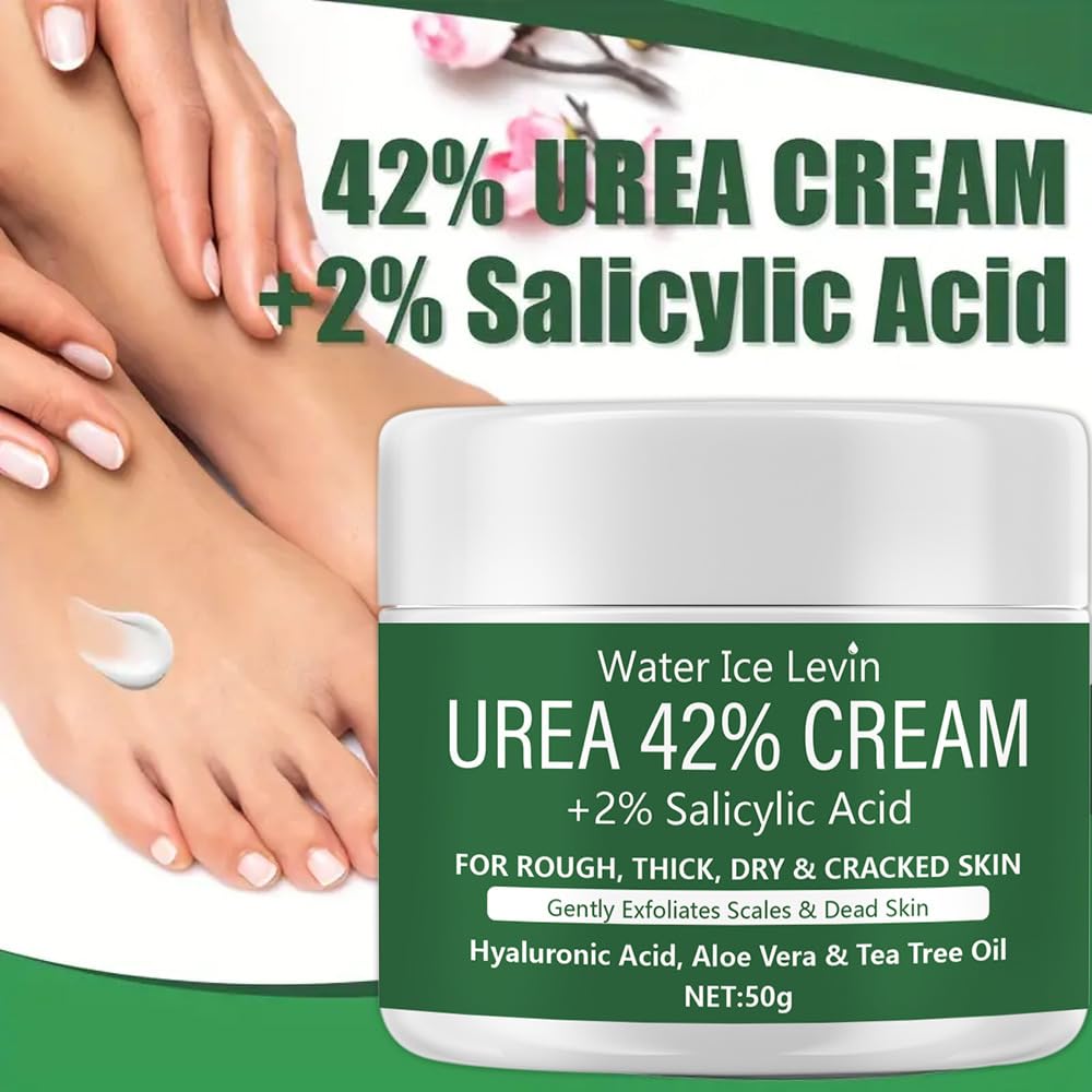 CTUBLIAUNX 42% Urea Cream, Urea Foot Cream Deeply Moisturizing, Foot Cream for Cracked Heels and Dry Skin with Hyaluronic Acid, Aloe Vera & Tea Tree Oil