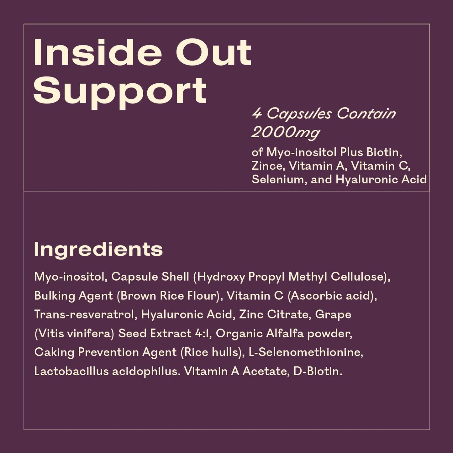 MyOva Hair, Skin & Nails PCOS Supplement - 30-Day Supply - 2000mg Myo-Inositol for PCOS Support - Complex has Biotin, Zinc, Vitamin A and C to Support Strong Hair, Skin & Nails – UK Manufactured