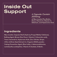 MyOva Hair, Skin & Nails PCOS Supplement - 30-Day Supply - 2000mg Myo-Inositol for PCOS Support - Complex has Biotin, Zinc, Vitamin A and C to Support Strong Hair, Skin & Nails – UK Manufactured