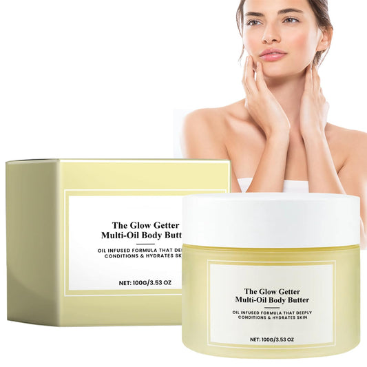 Lomeya Whipped Multi-Oil Body Butter - Skin Tightening, Shea Butter Lotion, Moisturiser, Smooth & Plump, Vanilla Scent - For Women, Glow Getter