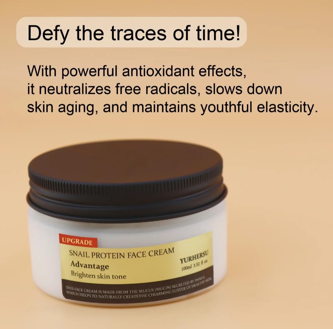UPGRADE - Snail Protein Face Cream, Anti-Ageing Brightening Cream with Antioxidants, 100ml
