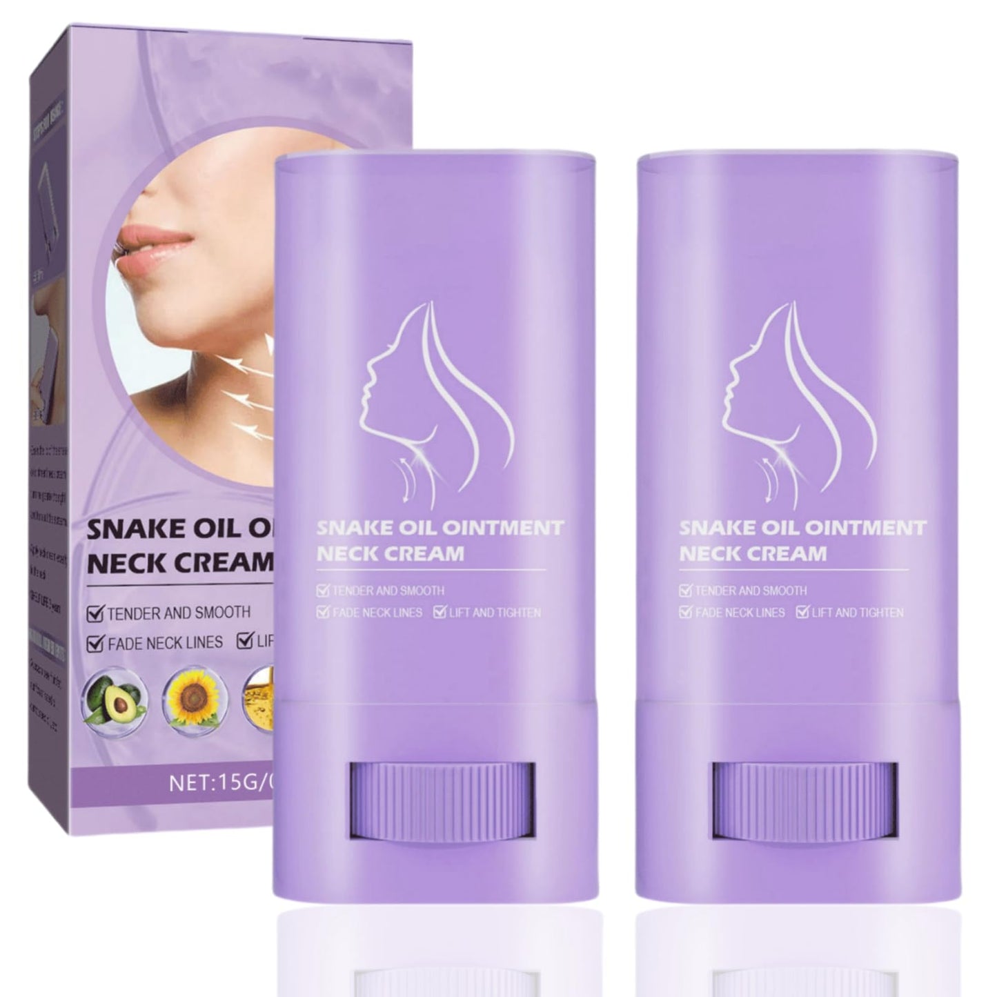 Jinjiar 2PCS Samu Neck Firming Cream,Wak Firming & Lifting Neck Cream,Anti Aging Neck Cream for Sagging and Tighten,Firming Cream for Loose Skin,Ne-ck Tightening Products,Ne-ck Tightening Cream,Ne-ck Firming