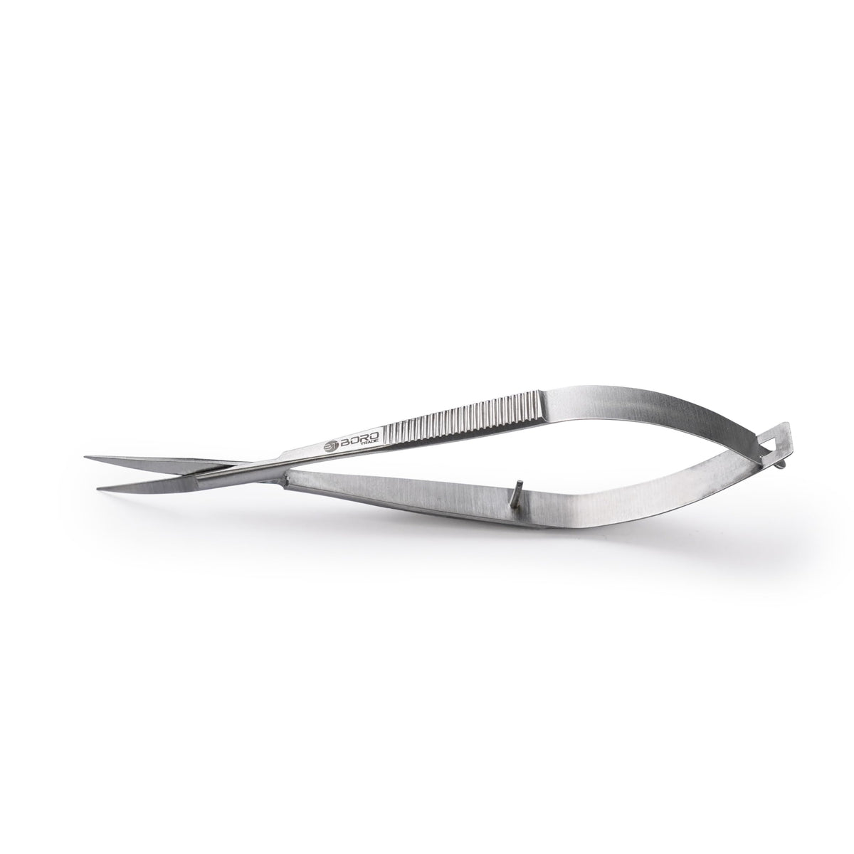 BORO Trade Cuticle Scissors Extra Fine Curved Grooming Shears Professional Precise Pointed Tip for Eyebrow Eyelash Trim Nail and Dry Skin Grooming Scissor Beauty Scissors for Manicure Pedicure Women Men(Silver)