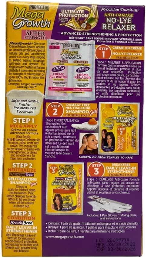 Proofectiv Mega Growth No-Lye 1 Touch Up Relaxer Kit Super