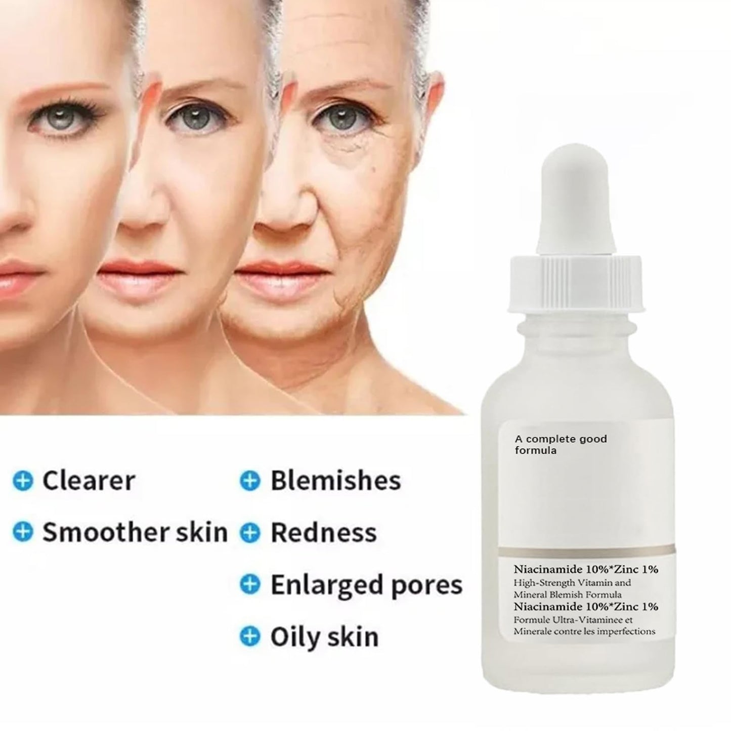 MIZEEYE Niacinamide Serum for Face, 2PCS Moisture Niacinamide Face Serum for Women, Niacinamide 10% + Zinc 1% Serum For Acne, Refreshing.
