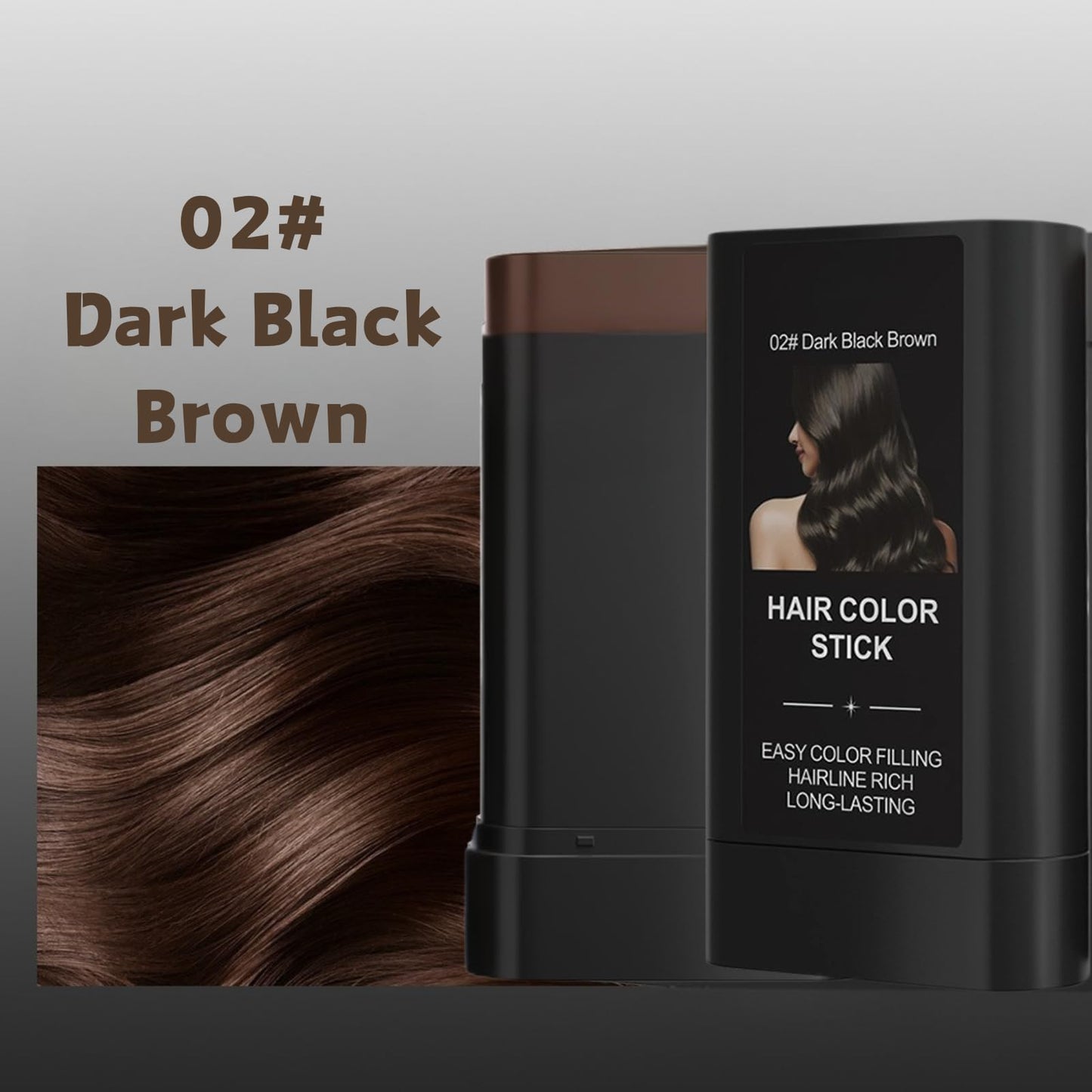 Safe and Convenient Hair Dye Comb, 2 in 1 Instant Hair Colour Stick with Built-In Comb, Portable Hair Dye Comb for Gray Hair Coverage, Fast Color Transformation in 12 Minutes (Dark Black Brown)