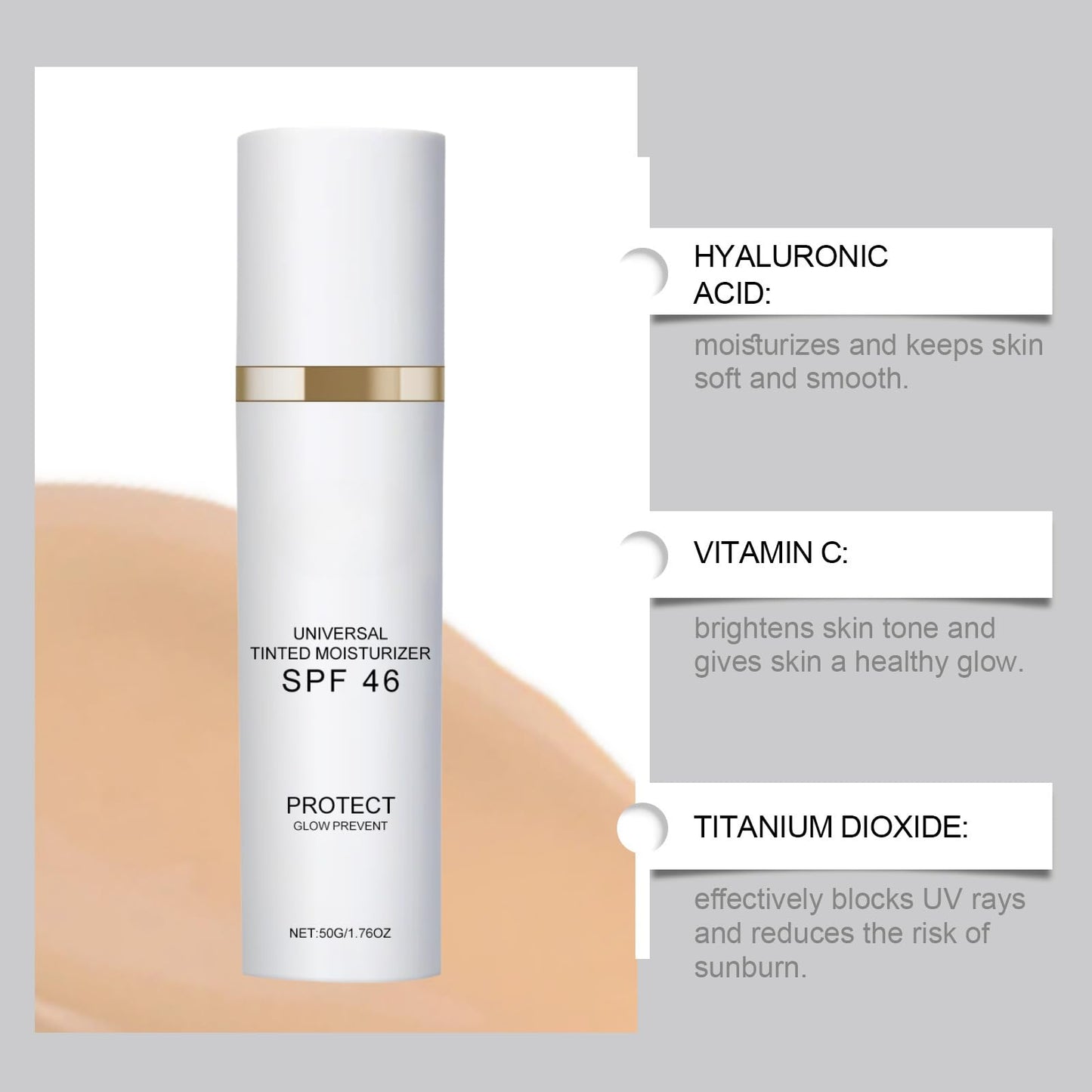 Tinted Moisturizer With SPF 46 Anti-Aging Tinted Sunscreen For Face Universal Tinted Sunscreen All-In-One Face Tinted Moisturizer And Foundation With Broad Spectrum Protection Against Uva And Uvb Rays