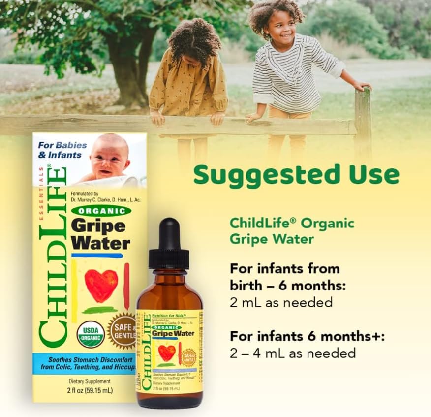 Child Life's Organic Gripe Water for Babies and Newborns, Gluten-Free, 59ml