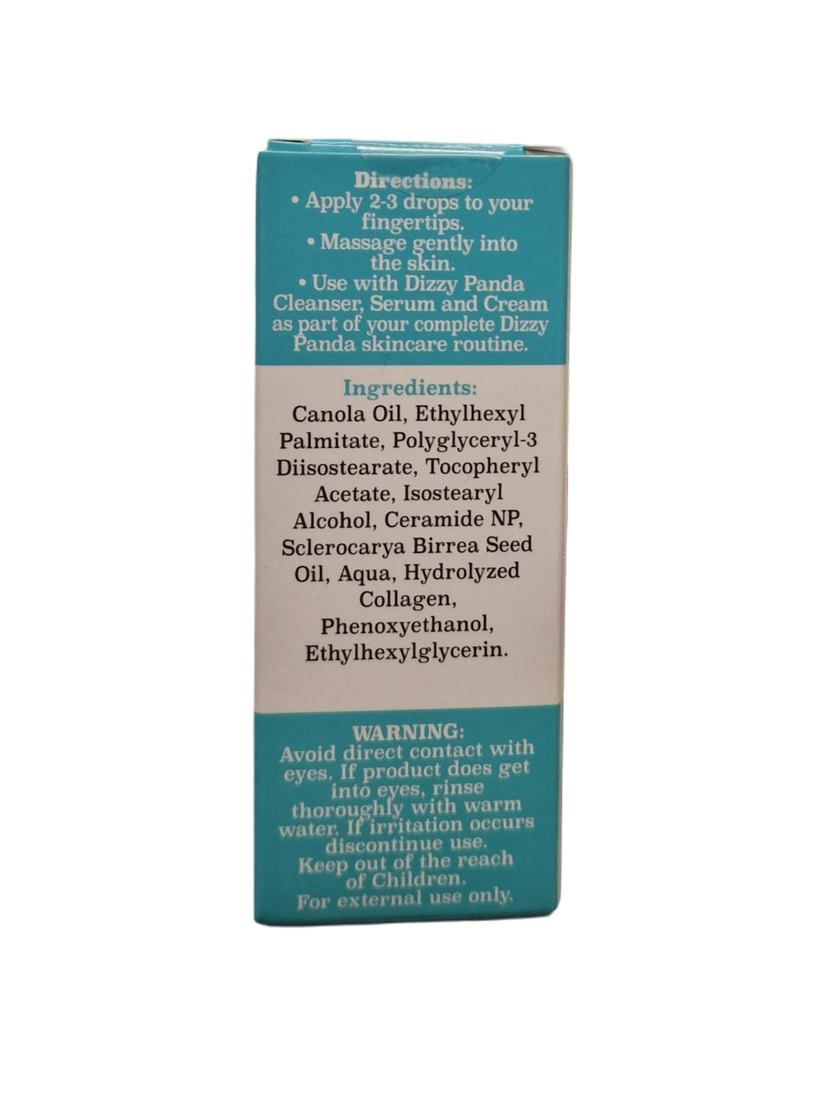 Dizzy Panda Renewal Facial Oil with Collagen, Omega 6 & 9, and Plant Extracts – Hydrating & Firming Formula – 30ml
