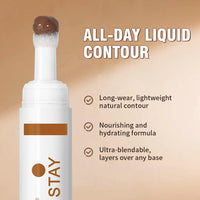Maggidea Liquid Contour Stay, Long Wear Bronzer Cream Contour Makeup, Lightweight Bronzer Contour Stick with Sponge Tip, Long-Lasting Formula Flawless Definition Makeup, Blendable, Vegan & Cruelty-free