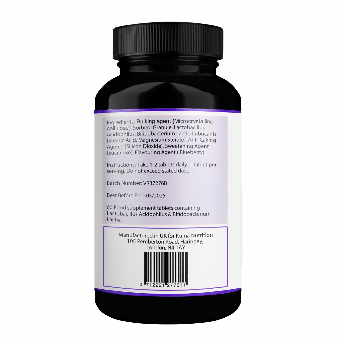 Powerful Pro Bio Cultures - Prebiotics & Probiotics Complex - Chewable Blueberry Gummy Tablets - 8 Billion CFU - Natural Organic Formula - 60 Gummies