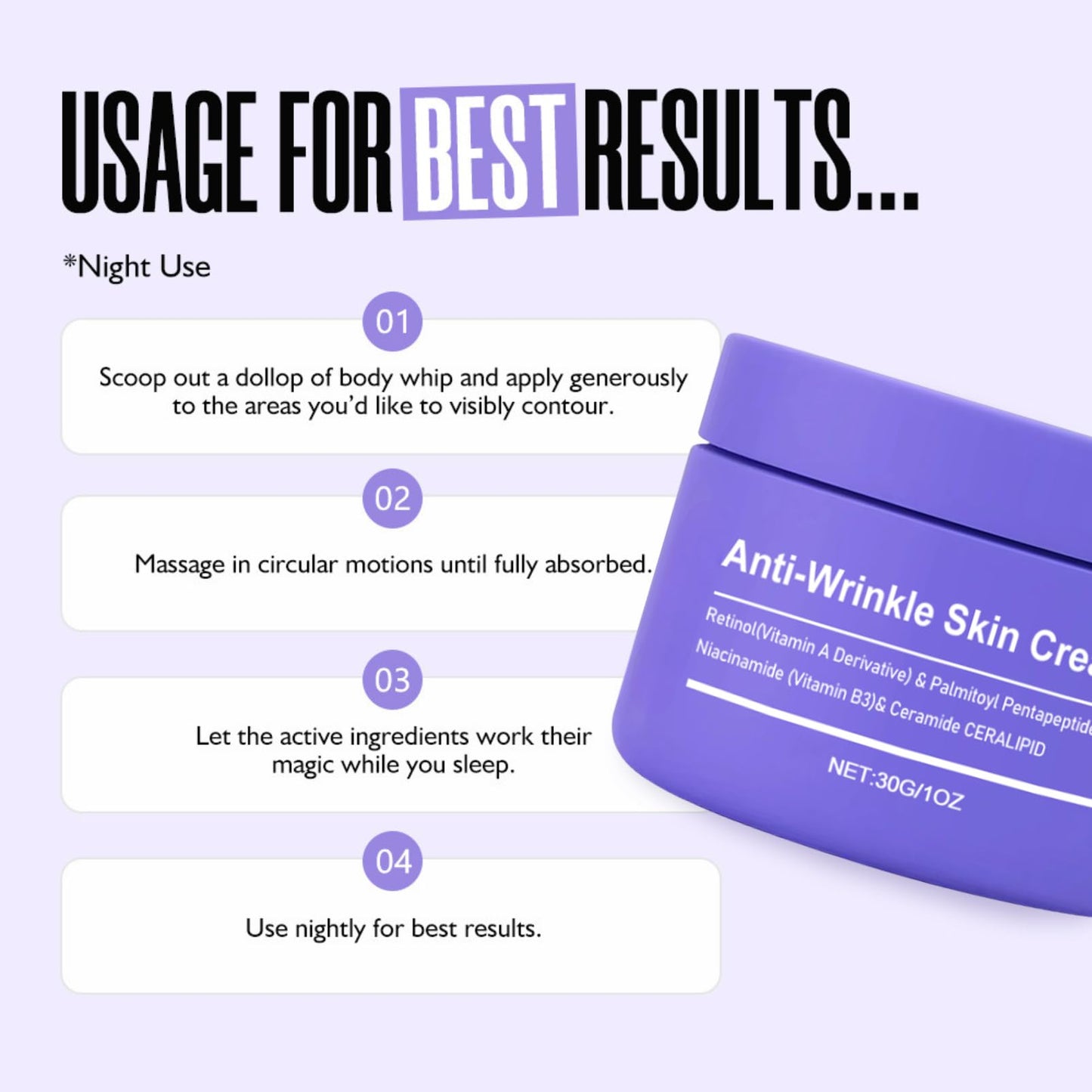 ISBEAUSOLS 2PCS Get-Dreamy Overnight Firming Cream, Toning Body Moisturiser, Anti-Wrinkle Skin Tightening Whip, Retinol Vitamin B3 Firming Cream for Loose Skin, Boosts Elasticity & Smooths Texture Face Cream