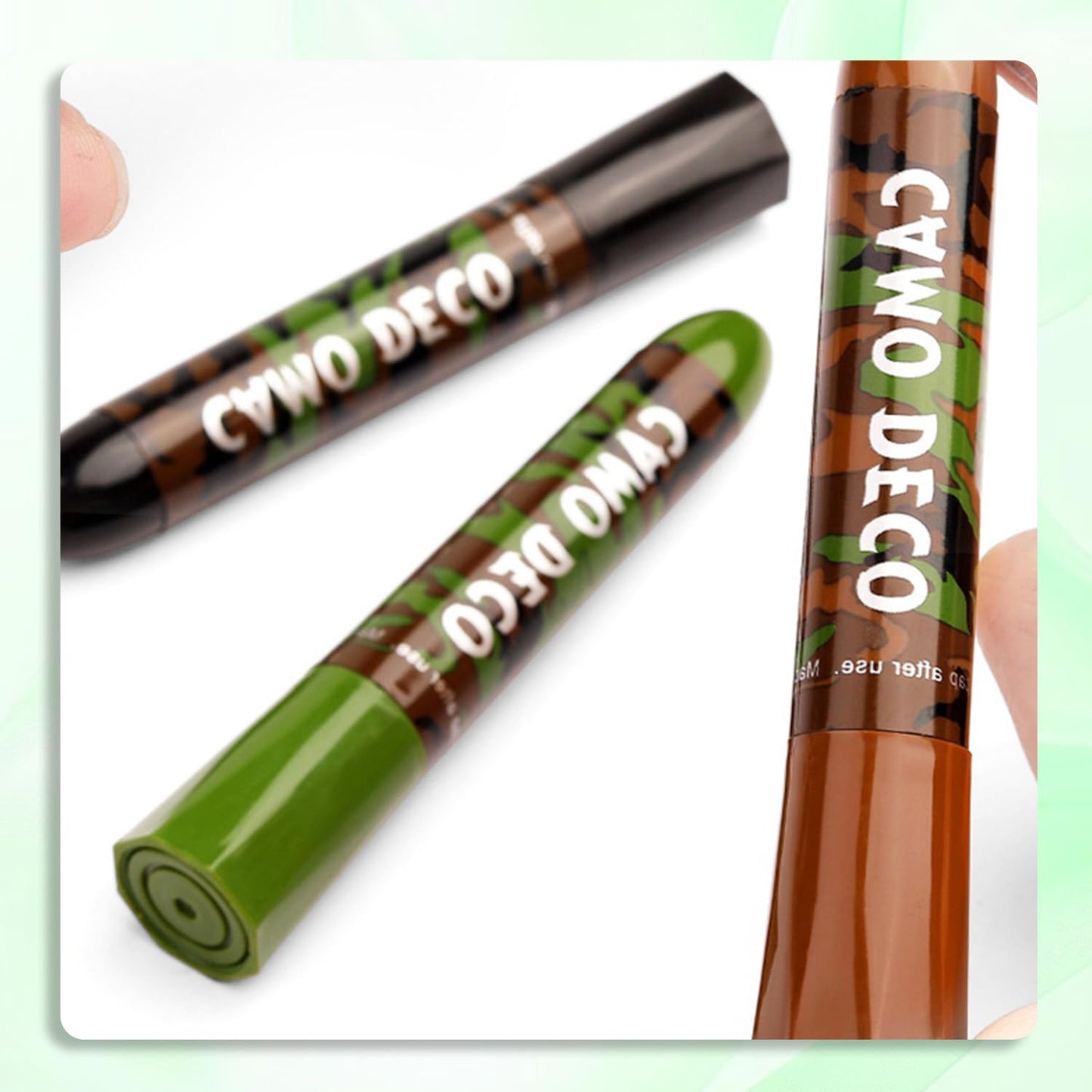 Camo Face Paint Stick Set , Waterproof & Sweat-Resistant Body and Eye Camouflage for Hunting, Military Training & Outdoor Survival– 3 Colors (Black/Brown/Green)
