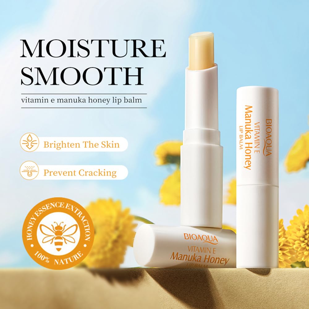 Lip balm Set, 3 PCS - Aloe Vera, Honey, VC Lip Balm Day & Night Lip Moisturiser, Lip Care Chapstick, Long-lasting Moisture to Soothe Dry Chapped Lips, Nourishing Lip Mask for Women Men (Mixed)
