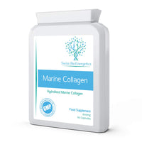 swiss bioenergetics Marine Collagen 600mg 60 Capsules - Highly Bioavailable Naticol® Type 1 Produced by enzymatic hydrolysis ensuring The Highest Levels of oligopeptides with Maximum Purity