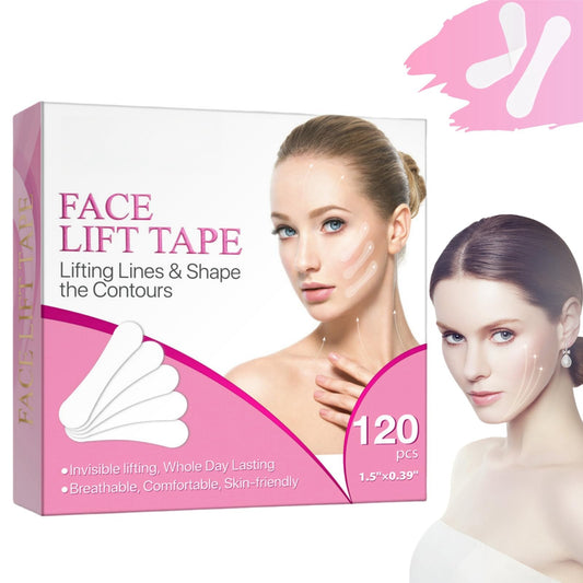AINxtolm 120PCS Face Lift Tape,Invisible Face Lift Patches for Skin Tightening,Elasticity Tighten Lift Patches,Face Tape for Wrinkles,Anti Wrinkle Patches,Face Tapes for Lifting Sagging Skin,Face Lifting Tape