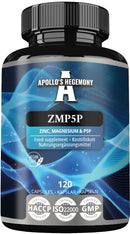 ZMP5P 375 mg per Portion - Magnesium, Zinc, Vitamin B6 in Chelated Form - 120 Vegan Capsules - 40 Day Supply - for Enhanced Health and Wellness - by Apollo’s Hegemony