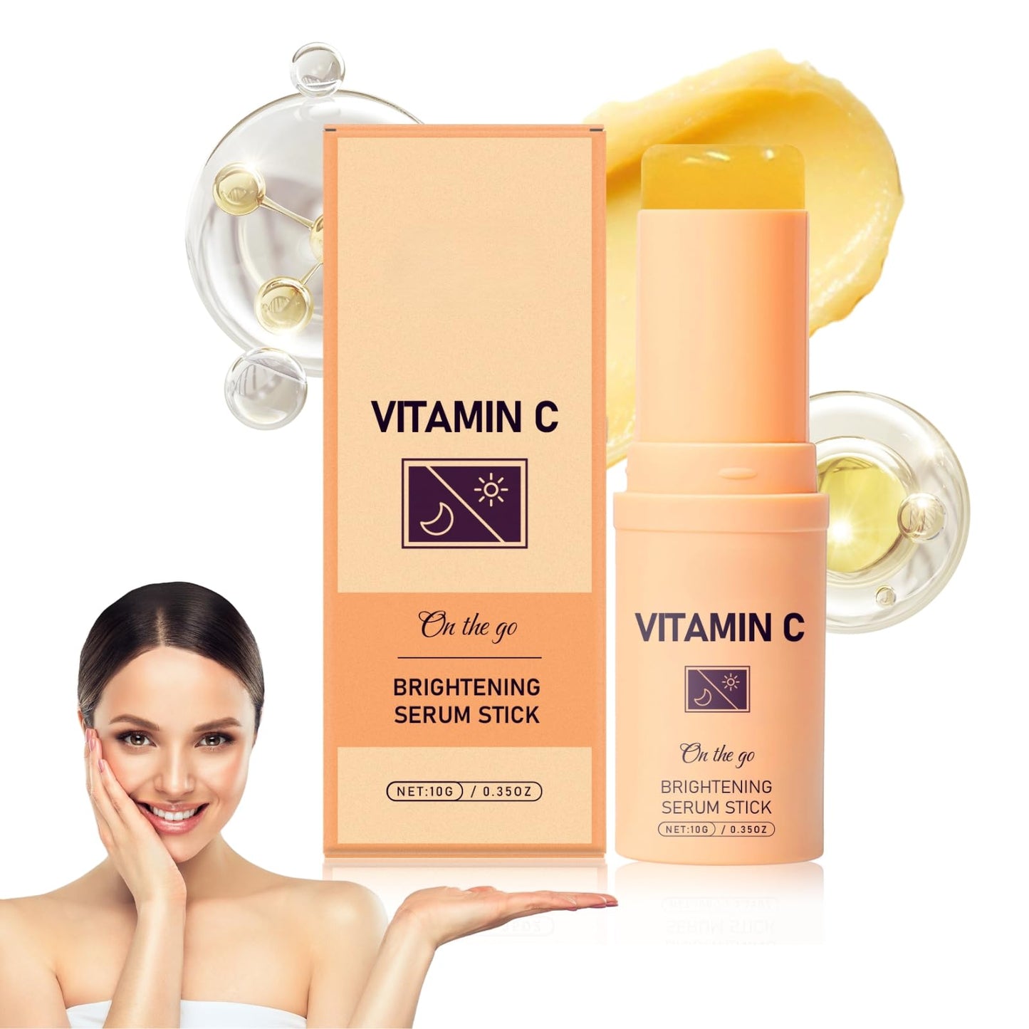 Cureluxe Vitamin C Eye Cream Stick - Vitamin V Serum Stick - Vitamin C Serum for Face Korean - Dark Spot Remover - Brightening Serums for Women - Reduce Fine Lines & Wrinkles