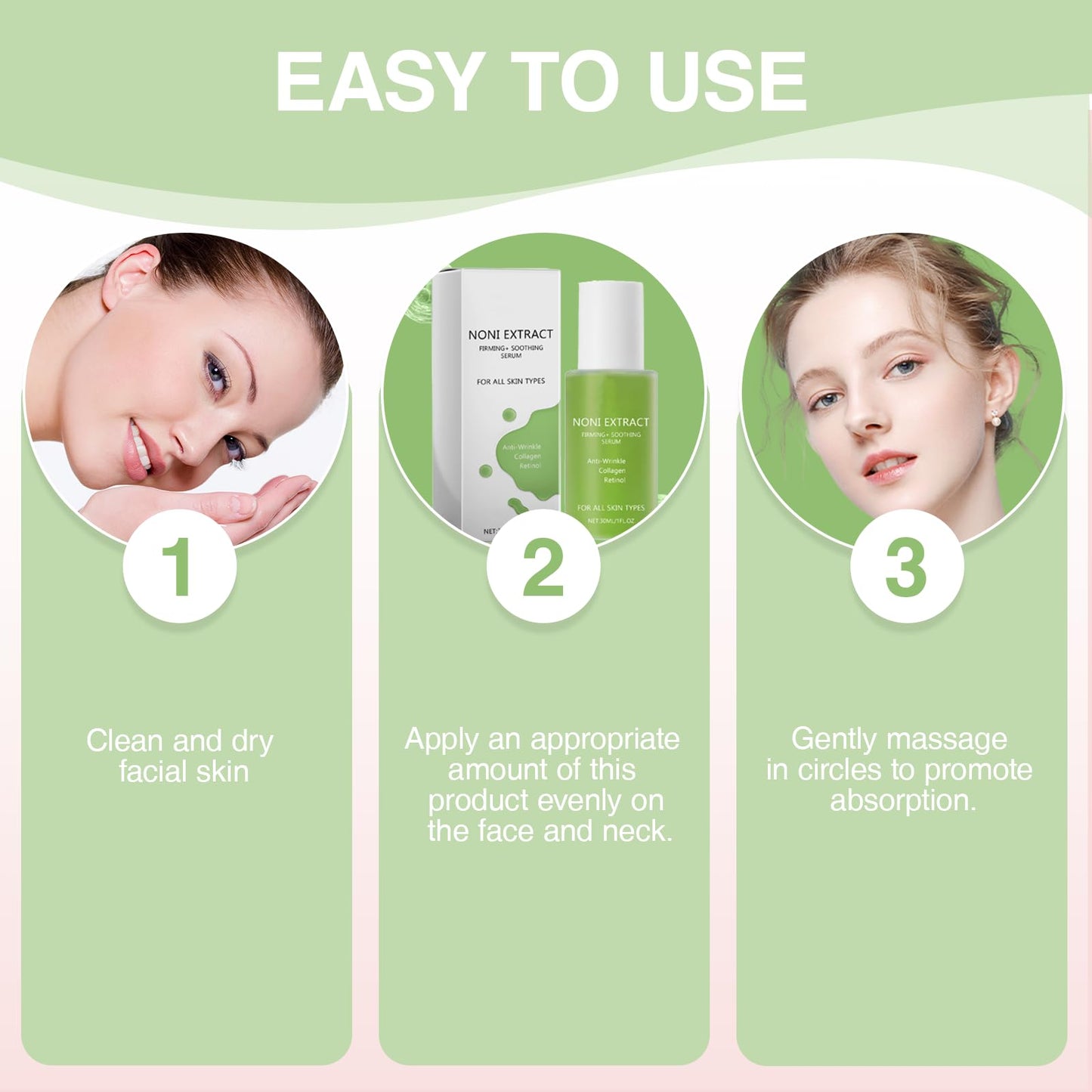 DOOCECIY 2 PCS Noni Ampoule Serum, Moisturizing Anti-Wrinkle Noni Serum for All Skin Types