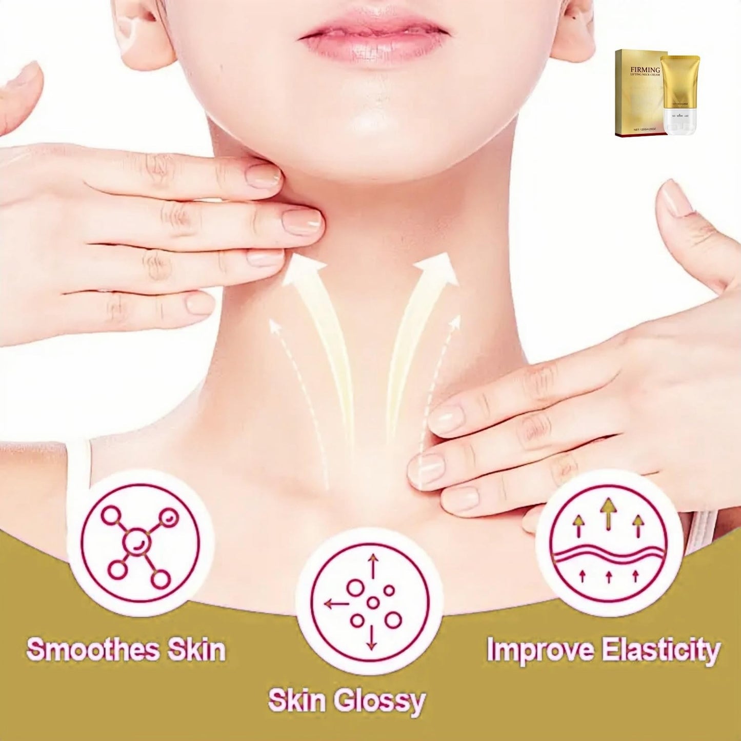 Firming Neck Cream,Tighten and Lift Neck Cream with Double Roller Massage,Ne-ck Cre-am,Ne-ck Cre-am for Sagging and Tightening,Ne-ck Firming Cre-am for Lifting and Moisturizing and Nourishing