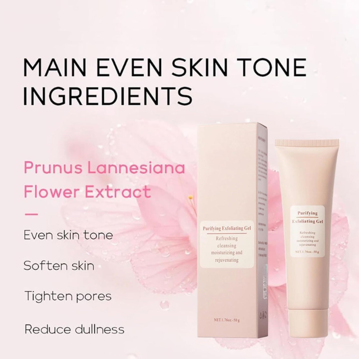 Purifying Exfoliating Gel - face scrub exfoliator - Facial Scrub - Exfoliating Gel for Face For Women - Face Skin Care Deep Cleansing Even Skin Tone Soft Skin 50g