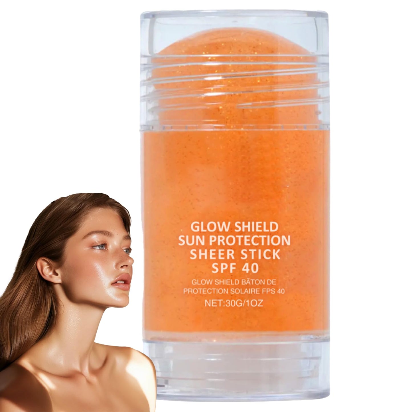 Cureluxe Face Shimmer Sunscreen SPF40,Glitter Body Glow Suncream Stick,Lightweight & Water Resistant Shiny Face Cream,SPF Moisturiser Sun Cream, Non-Sticky Gold Sunscreen Stick,UVA/UVB Rays Protection