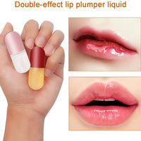 HZZYJ Lip Plumper ,Natural Lip Plumper and Lip Care Serum Set,Lip Enhancer for Fuller & Hydrated Beauty Lips,Moisturize, Smoother,Day&Night(2PCS)