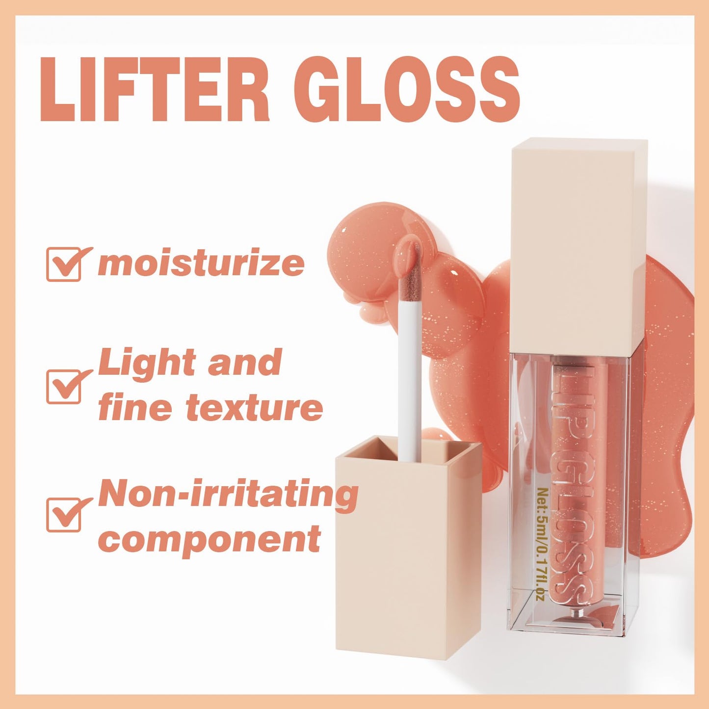 Skynest 4 Pcs Hydrating Lip Gloss, ICE/MOON/SILK/PETAL High Moisturizing Oil Tint with Hyaluronic Acid, High Shine for Plumper Looking Lips (#A)
