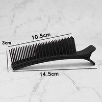 Generic 4 Pcs Sectioning Hair Clips, Hair Sectioning Clips, Hairdressing Clips with Nonslip Grip and Comb Hair Styling Accessories for Salon Home Hair Cutting Coloring (Black)